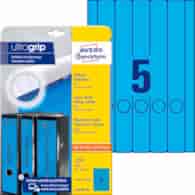 Etykiety na segregatory; A4, 20 ark./op., 38 x 297 mm, niebieskie