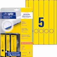 Etykiety na segregatory; A4, 20 ark./op., 38 x 297 mm, żółte