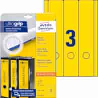 Etykiety na segregatory; A4, 20 ark./op., 61 x 297 mm, żółte