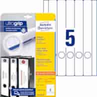 Etykiety na segregatory; A4, 25 ark./op., 38 x 297 mm, białe