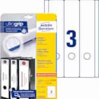 Etykiety na segregatory; A4, 25 ark./op., 61 x 297 mm, białe