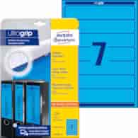 Etykiety na segregatory; A4, 20 ark./op., 38 x 192 mm, niebieskie