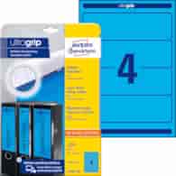 Etykiety na segregatory; A4, 20 ark./op., 61 x 192 mm, niebieskie