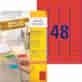 Etykiety usuwalne kolorowe; A4, 20 ark./op., 45,7 x 21,2 mm, czerwone