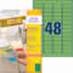 Etykiety usuwalne kolorowe; A4, 20 ark./op., 45,7 x 21,2 mm, zielone