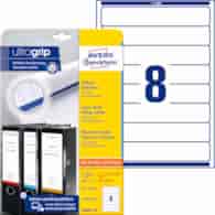 Etykiety na segregatory; A4, 25 ark./op., 34 x 192 mm, białe