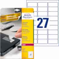 Etykiety zabezpieczające - plomby; A4, 20 ark./op., 63,5 x 29,6 mm, białe, poliestrowe