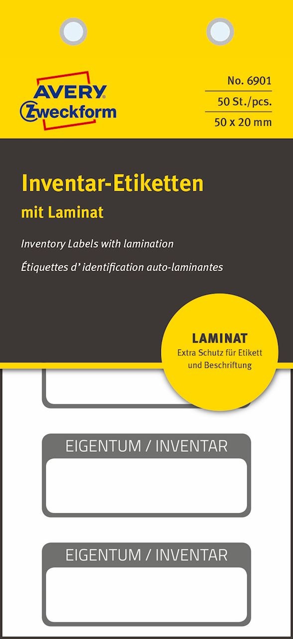 Tabliczki inwentaryzacyjne z laminatem do opisu ręcznego; 50 szt., 50x20mm, czarne