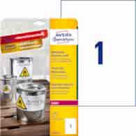 Etykiety Heavy Duty; A4, 8 ark./op., 210 x 297 mm, białe, poliestrowe