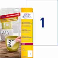 Etykiety Heavy Duty; A4, 8 ark./op., 210 x 297 mm, białe, poliestrowe -USUWALNE