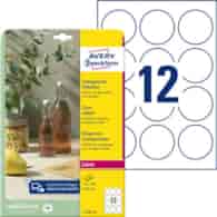 Etykiety przezroczyste Crystal Clear; A4, 25 ark./op., O60 mm