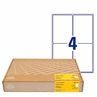 Etykiety wysyłkowe z mocnym klejem do kartonów; 1200 etyk./op., 99,1 x 143,5 mm, białe