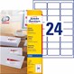 Etykiety adresowe białe; A4, 25 ark./op., 63,5 x 33,9 mm, białe