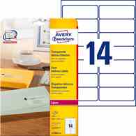 Etykiety adresowe przezroczyste; A4, 25 ark./op., 99,1 x 38,1 mm, przezroczyste