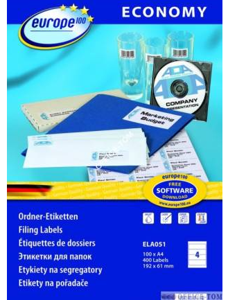 Etykiety samop  A4L  192x61/100 ELA051 Europe