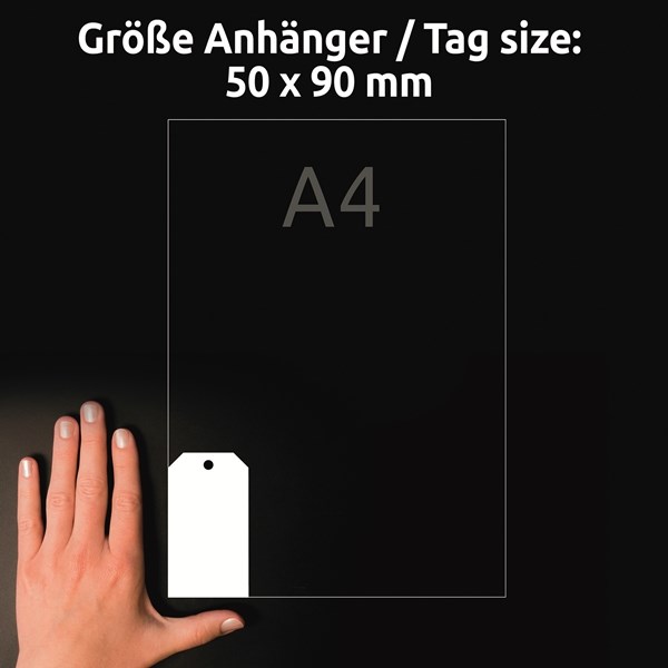 Etykiety/zawieszki kartonowe 90x50 białe 220g AVERY ZWECKFORM QUICKCLEAN ścięte rogi 10 arkuszy 100 etykiet /T2002-10/