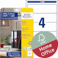 Etykiety na segregatory; A4, 10 ark./op., 61 x 192 mm, białe, szerokie