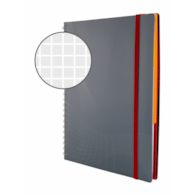 Kołonotatnik Notizio; oprawa - tworzywo sztuczne; kratka; 90 kartek; elastyczna gumka, strona indeksowa, kieszeń