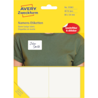 Samoprzylepne identyfikatory do opisu ręcznego, 10 ark/40 etyk.w opak, 80 x 54 mm, jedwab octanowy, usuwalne, białe, AVERY 51063