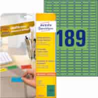 Etykiety usuwalne kolorowe; A4, 20 ark./op., 25,4 x 10 mm, zielone