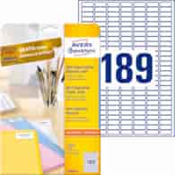 Minietykiety białe; A4, 25 ark./op., 25,4 x 10 mm, białe