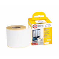 Etykiety kryjące na segregatory w rolce do drukarek termicznych DymoTM ; 110 etyk. / rolka, 59 x 190 mm, trwałe, białe