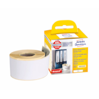 Etykiety kryjące na segregatory w rolce do drukarek termicznych DymoTM ; 110 etyk. / rolka, 38 x 190 mm, trwałe, białe