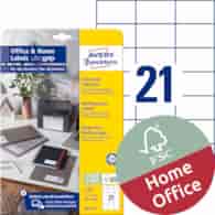 Trwałe etykiety uniwersalne; A4, 10 ark./op., 70 x 42,3 mm, białe