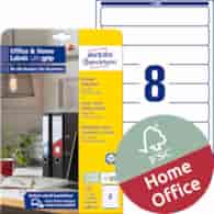 Etykiety na segregatory; A4, 10 ark./op., 34 x 192 mm, białe