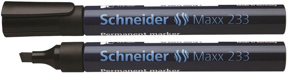 Marker permanentny SCHNEIDER Maxx 233, ścięty, 1-5 mm, czarny