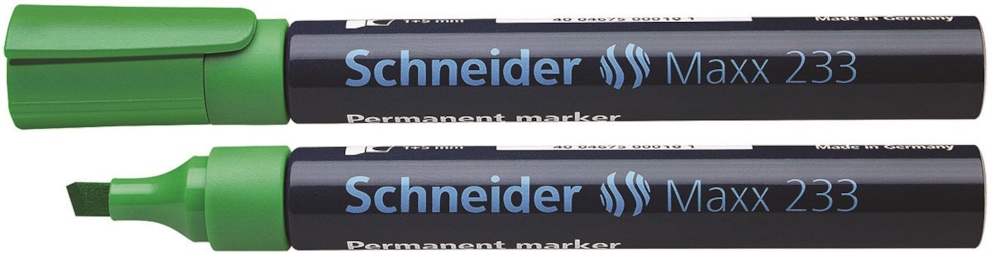 Marker permanentny SCHNEIDER Maxx 233, ścięty, 1-5 mm, zielony
