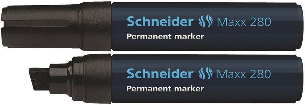 Marker permanentny SCHNEIDER Maxx 280, ścięty, 4-12 mm, czarny