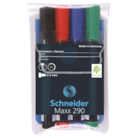 Zestaw markerów do tablic SCHNEIDER Maxx 290, 2-3 mm, 4 szt., miks kolorów