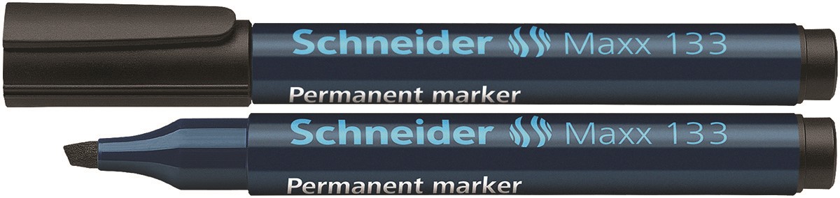 Marker permanentny SCHNEIDER Maxx 133, ścięty, 1-4 mm, czarny