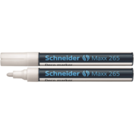 Marker kredowy SCHNEIDER Maxx 265 Deco, okrągły, 2-3 mm, biały