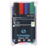 Zestaw markerów do tablic SCHNEIDER Maxx 293, 2-5 mm, 4 szt., miks kolorów
