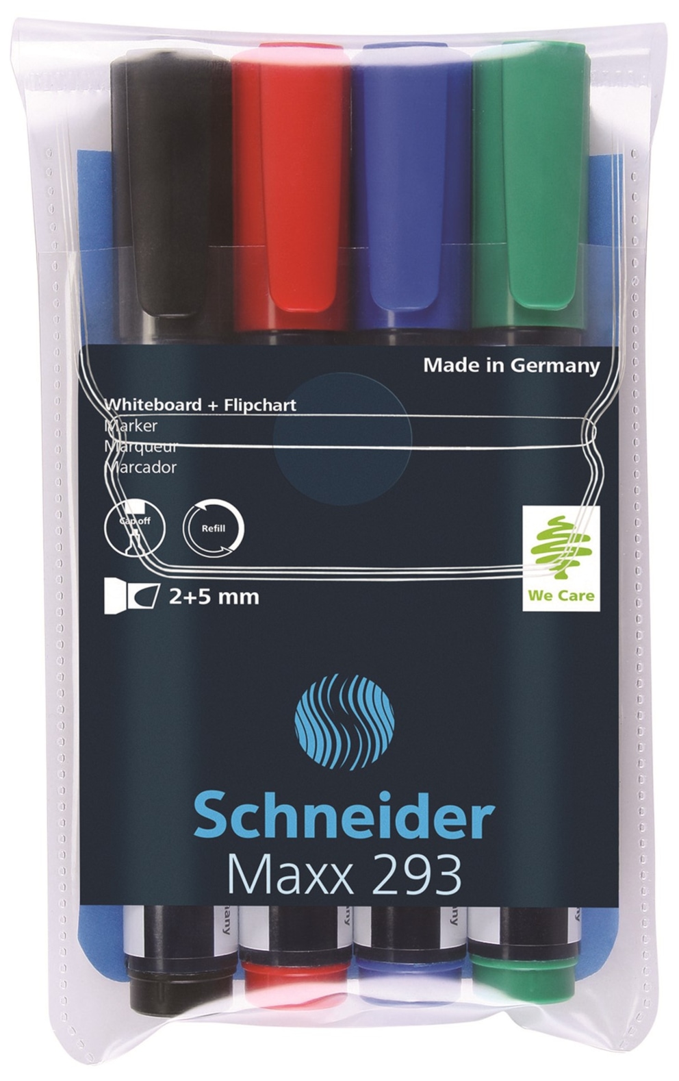 Zestaw markerów do tablic SCHNEIDER Maxx 293, 2-5 mm, 4 szt., miks kolorów