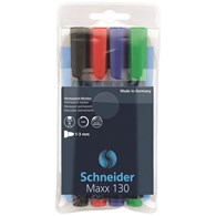 Zestaw markerów uniwersalnych SCHNEIDER Maxx 130, 1-3 mm, 4 szt., miks kolorów