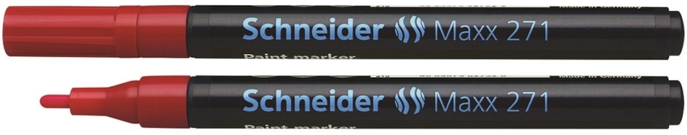 Marker olejowy SCHNEIDER Maxx 271, okrągły, 1-2 mm, czerwony