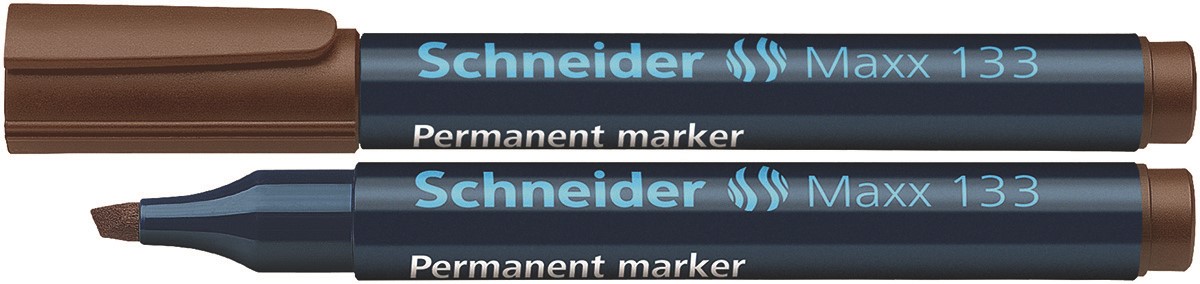 Marker permanentny SCHNEIDER Maxx 133, ścięty, 1-4 mm, brązowy