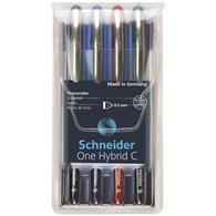 Pióro kulkowe SCHNEIDER ONE Hybrid C 0,5 mm, w etui 4 szt., miks kolorów