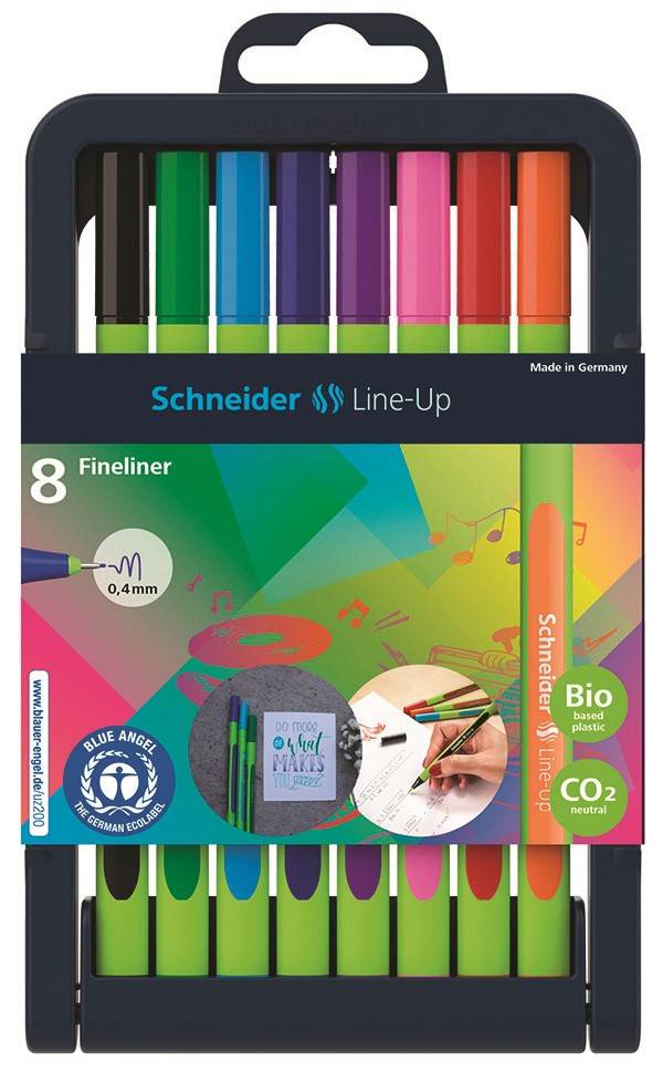 Zestaw cienkopisów SCHNEIDER Line-Up, 0,4mm, stojak, 8 szt., miks kolorów
