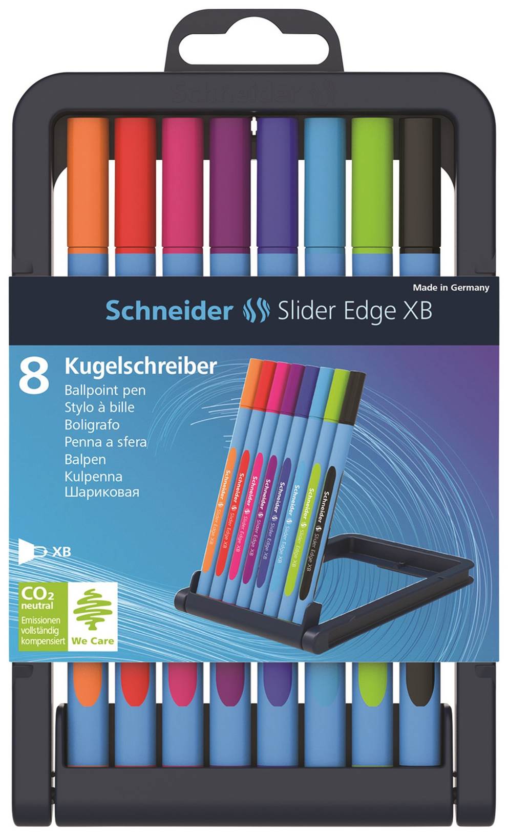 Zestaw długopisów SCHNEIDER Slider Edge, XB, 8 szt., miks kolorów