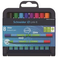 Długopis Schneider Link-It Slider, XB, stojak - podstawka, 8szt. mix kolorów