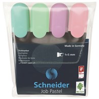 Zestaw zakreślaczy SCHNEIDER Job Pastel, 1-5 mm, 4 szt., mix kolorów