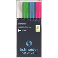 Marker do szklanych tablic SCHNEIDER Maxx 245 B, 2-3mm, 4szt., mix kolorów