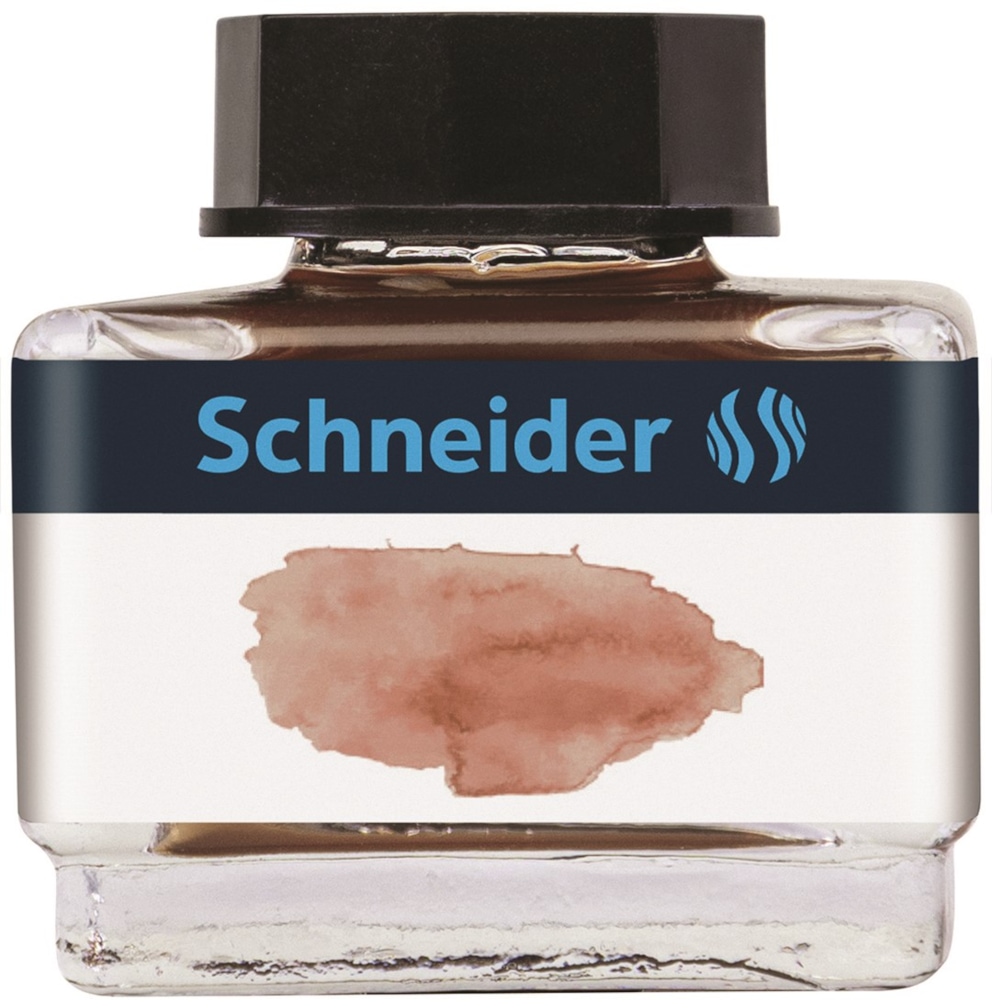 Atrament do piór SCHNEIDER, 15 ml, cognac / ciemnobrązowy