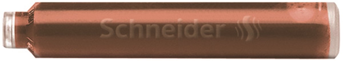 Naboje do piór SCHNEIDER, 6 szt., cognac / ciemnobrązowy