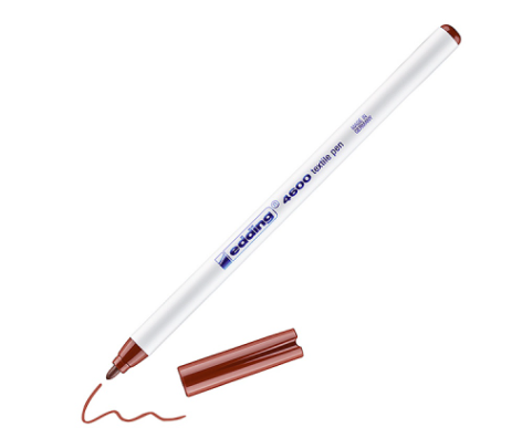 MARKER EDDING DO TKANIN OKRĄGŁA KOŃCÓWKA 1MM BRĄZOWY
