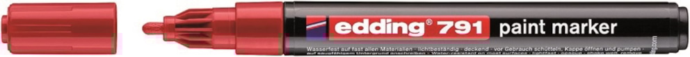Marker olejowy e-791 EDDING, 1-2mm, czerwony